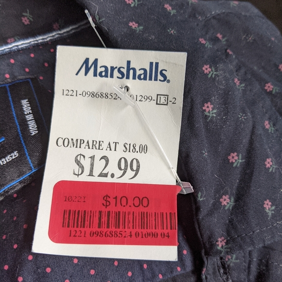 Men's Monument Black Slim Fit Button Down Shirt - Picture 5 of 5